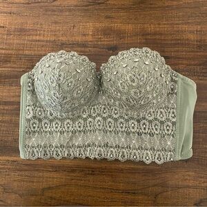 Windsor Light Sage Green Beaded Corset size Medium